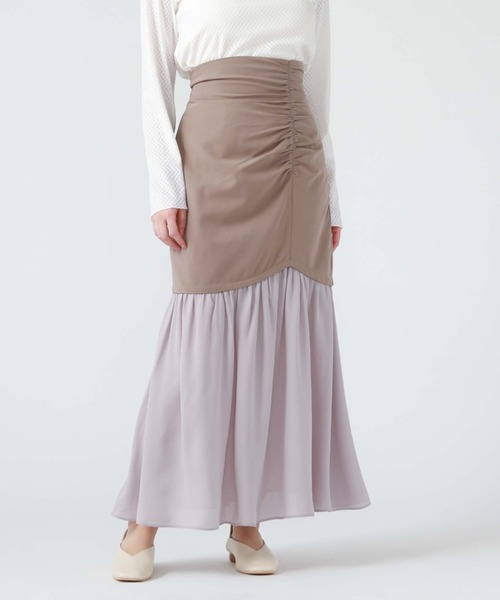 archives(アルシーヴ)の「ドッキングヘムアシメギャザースカート(スカート・レディース・モカ/アイボリー/ブラック・MEDIUM)」の10枚目の写真