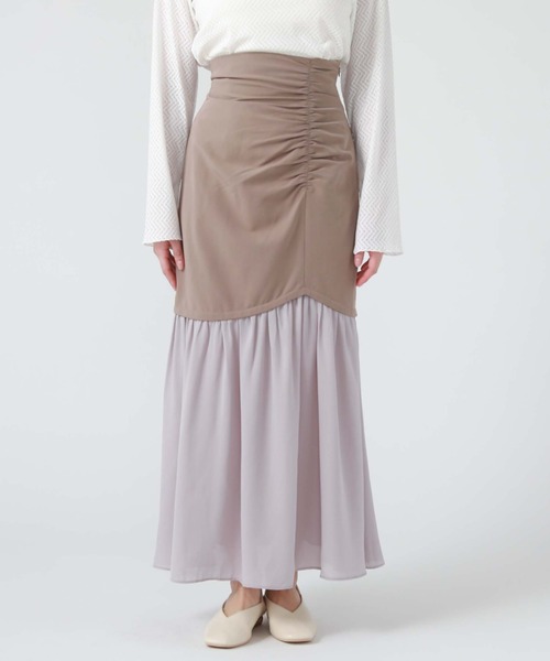 archives(アルシーヴ)の「ドッキングヘムアシメギャザースカート(スカート・レディース・モカ/アイボリー/ブラック・MEDIUM)」の21枚目の写真