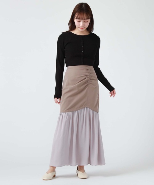 archives(アルシーヴ)の「ドッキングヘムアシメギャザースカート(スカート・レディース・モカ/アイボリー/ブラック・MEDIUM)」の15枚目の写真