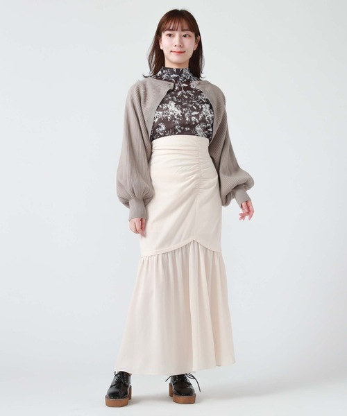 archives(アルシーヴ)の「ドッキングヘムアシメギャザースカート(スカート・レディース・モカ/アイボリー/ブラック・MEDIUM)」の8枚目の写真