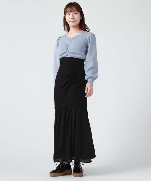 archives(アルシーヴ)の「ドッキングヘムアシメギャザースカート(スカート・レディース・モカ/アイボリー/ブラック・MEDIUM)」の18枚目の写真