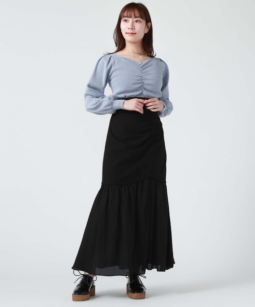 archives(アルシーヴ)の「ドッキングヘムアシメギャザースカート(スカート・レディース・モカ/アイボリー/ブラック・MEDIUM)」の19枚目の写真