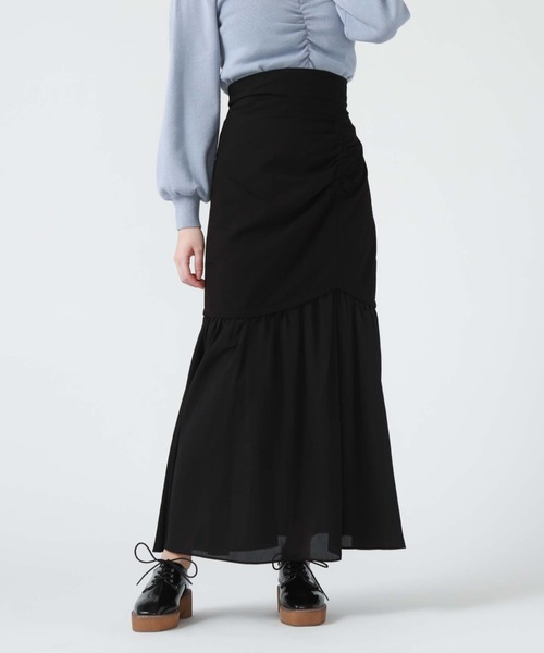 archives(アルシーヴ)の「ドッキングヘムアシメギャザースカート(スカート・レディース・モカ/アイボリー/ブラック・MEDIUM)」の16枚目の写真