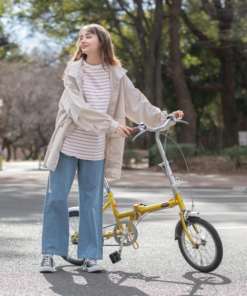 OUTDOOR PRODUCTS APPAREL(アウトドアプロダクツアパレル)の「スタンドカラー ボリューム マウンテンパーカー ミリタリージャケット(ミリタリージャケット・レディース・ブラック/カーキ/アイボリー・MEDIUM)」の6枚目の写真