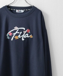 【FILA】 ビッグシルエット ドロップショルダー 高密度 天竺 アソート ロゴ 長袖 Tシャツ / ロンT