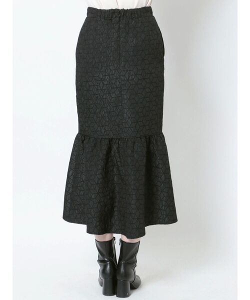 LAGUNAMOON（ラグナムーン）の「ジャカードギャザー切替スカート（スカート・レディース・ホワイト/ブラック・SMALL/MEDIUM）」の5枚目の写真