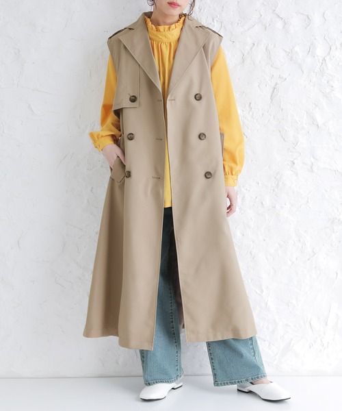 osharewalker(オシャレウォーカー)の「【廃盤】『ノースリーブトレンチコートジレベスト』(ベスト・レディース・ベージュ/ブラック・FREE)」の12枚目の写真