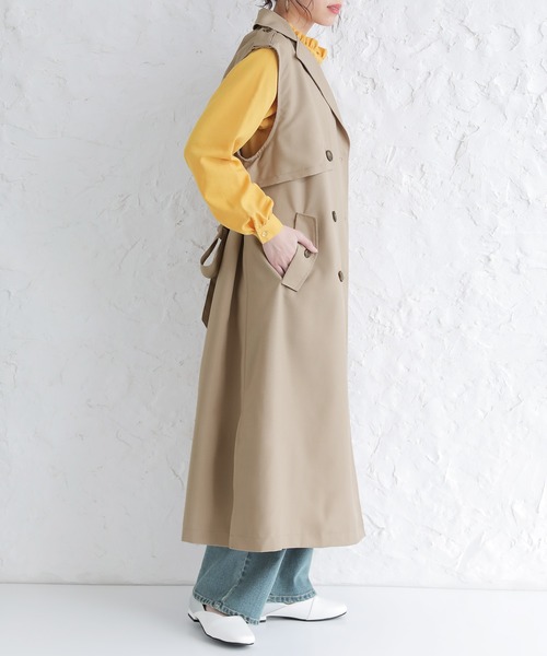 osharewalker(オシャレウォーカー)の「【廃盤】『ノースリーブトレンチコートジレベスト』(ベスト・レディース・ベージュ/ブラック・FREE)」の13枚目の写真