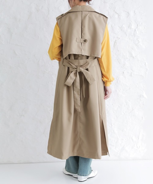 osharewalker(オシャレウォーカー)の「【廃盤】『ノースリーブトレンチコートジレベスト』(ベスト・レディース・ベージュ/ブラック・FREE)」の14枚目の写真