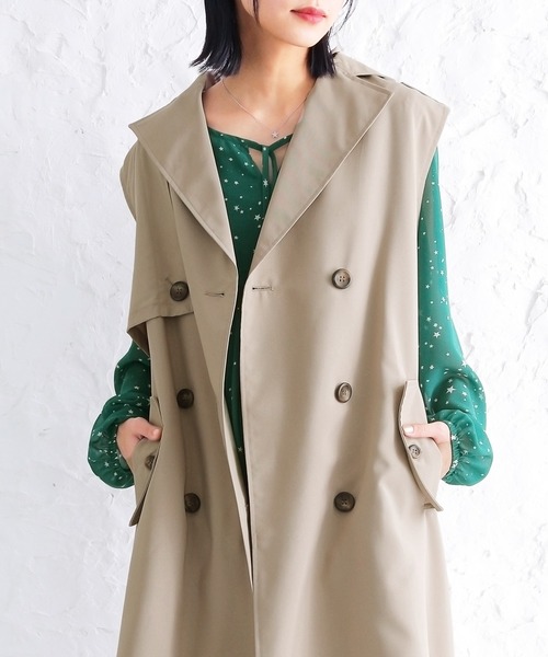 osharewalker(オシャレウォーカー)の「【廃盤】『ノースリーブトレンチコートジレベスト』(ベスト・レディース・ベージュ/ブラック・FREE)」の16枚目の写真