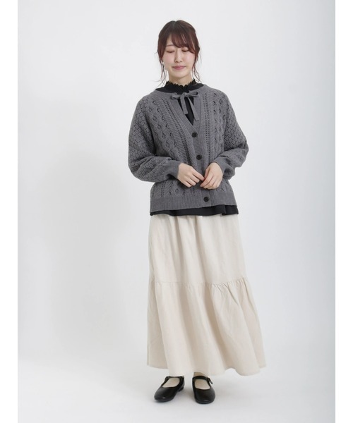 Samansa Mos2(サマンサ モスモス)の「襟シャーリング前後2WAYブラウス(シャツ/ブラウス・レディース・オフホワイト/キナリ/ブラック/サックスブルー・フリ-)」の20枚目の写真