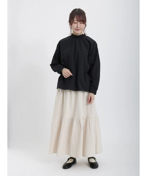 Samansa Mos2(サマンサ モスモス)の「襟シャーリング前後2WAYブラウス(シャツ/ブラウス・レディース・オフホワイト/キナリ/ブラック/サックスブルー・フリ-)」の22枚目の写真