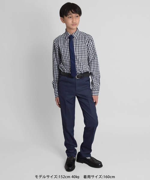 GLAZOS（グラソス）の「【大人向けサイズあり】ギンガムチェックシャツ（ビジネスシャツ・キッズ・ネイビー・160cm/150cm/140cm/170cm）」の13枚目の写真