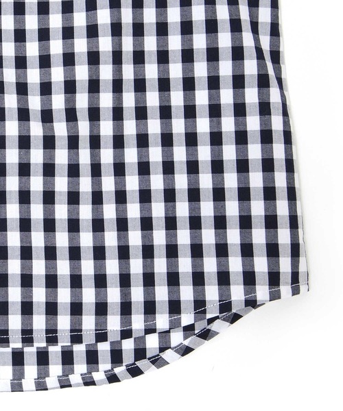 GLAZOS（グラソス）の「【大人向けサイズあり】ギンガムチェックシャツ（ビジネスシャツ・キッズ・ネイビー・160cm/150cm/140cm/170cm）」の5枚目の写真