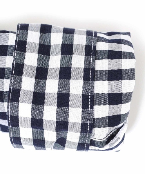 GLAZOS（グラソス）の「【大人向けサイズあり】ギンガムチェックシャツ（ビジネスシャツ・キッズ・ネイビー・160cm/150cm/140cm/170cm）」の7枚目の写真