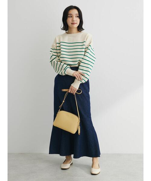 Green　Parks（グリーンパークス）の「切り替えマーメイドスカート（デニムスカート・レディース・オフホワイト/インディゴブルー/ライトインディゴブルー・FREE）」の4枚目の写真