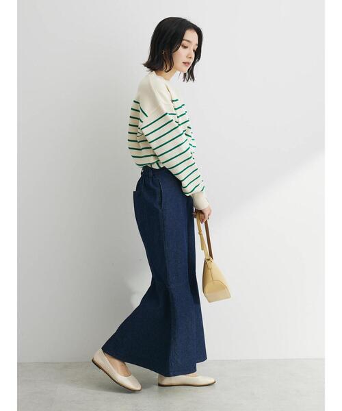 Green　Parks（グリーンパークス）の「切り替えマーメイドスカート（デニムスカート・レディース・オフホワイト/インディゴブルー/ライトインディゴブルー・FREE）」の5枚目の写真