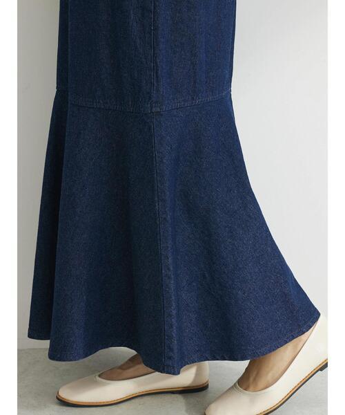 Green　Parks（グリーンパークス）の「切り替えマーメイドスカート（デニムスカート・レディース・オフホワイト/インディゴブルー/ライトインディゴブルー・FREE）」の11枚目の写真