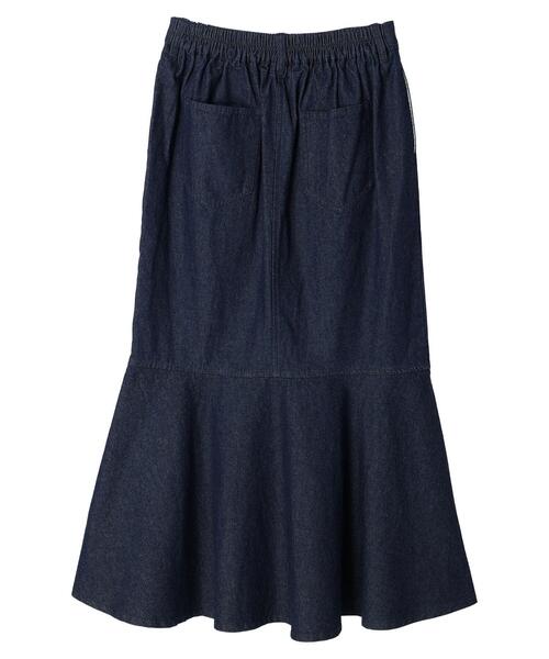 Green　Parks（グリーンパークス）の「切り替えマーメイドスカート（デニムスカート・レディース・オフホワイト/インディゴブルー/ライトインディゴブルー・FREE）」の17枚目の写真