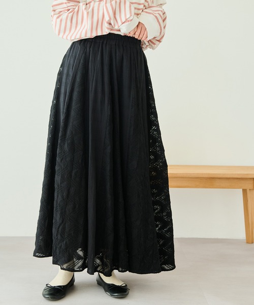 Crisp(クリスプ)の「レースパッチワークスカート(スカート・レディース・ホワイト/ブラック・FREE)」の19枚目の写真