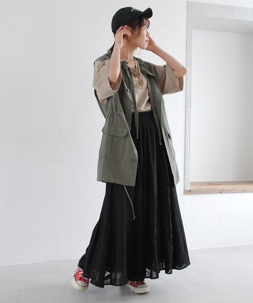 Crisp(クリスプ)の「レースパッチワークスカート(スカート・レディース・ホワイト/ブラック・FREE)」の14枚目の写真