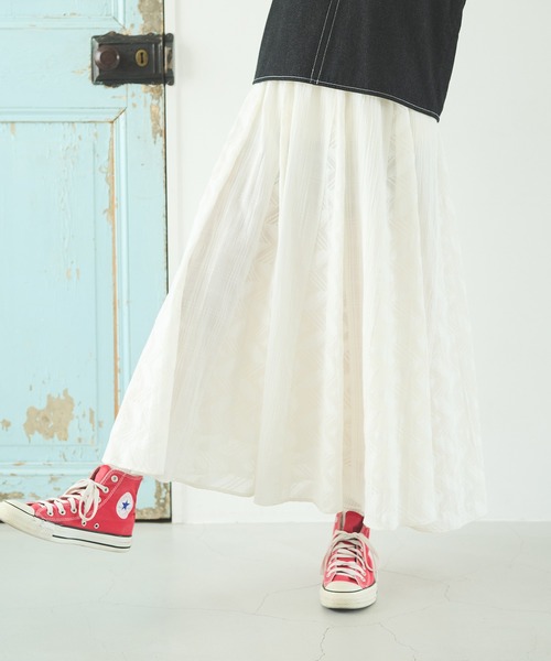 Crisp(クリスプ)の「レースパッチワークスカート(スカート・レディース・ホワイト/ブラック・FREE)」の9枚目の写真