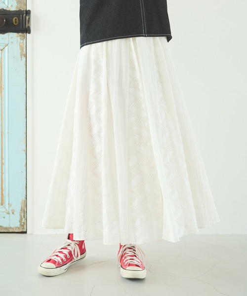 Crisp(クリスプ)の「レースパッチワークスカート(スカート・レディース・ホワイト/ブラック・FREE)」の10枚目の写真