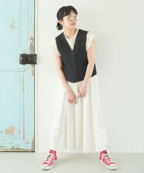 Crisp(クリスプ)の「レースパッチワークスカート(スカート・レディース・ホワイト/ブラック・FREE)」の12枚目の写真