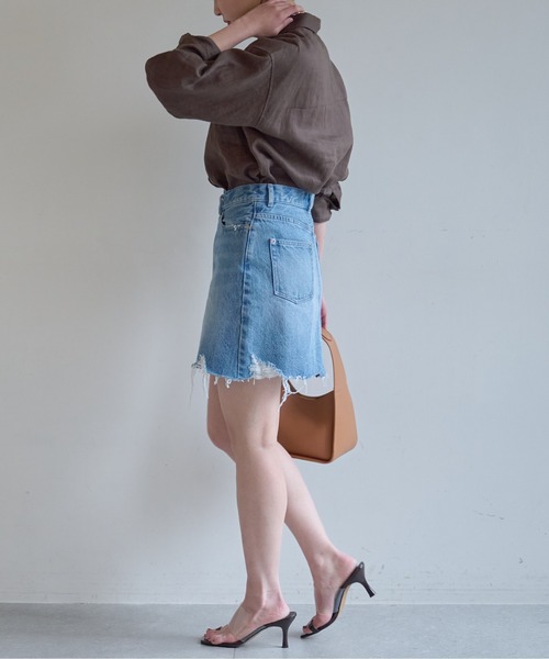 GALLARDAGALANTE（ガリャルダガランテ）の「デニムミニスカート（デニムスカート・レディース・サックスブルー・0/1）」の3枚目の写真