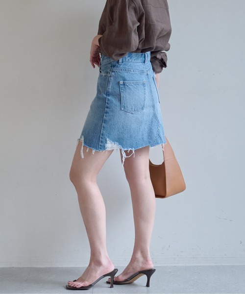 GALLARDAGALANTE（ガリャルダガランテ）の「デニムミニスカート（デニムスカート・レディース・サックスブルー・0/1）」の6枚目の写真