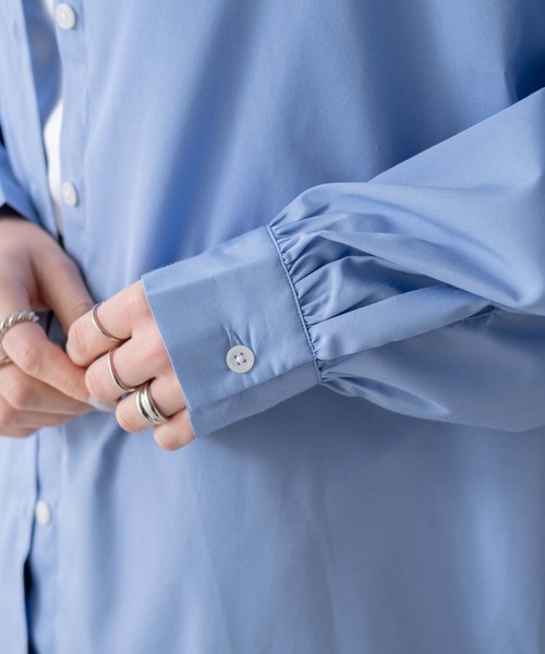 WEGO（ウィゴー）の「WEGO/【セットアップ対応】ロゴ刺繍ボリュームスリーブシャツ（シャツ/ブラウス・レディース・ブルー系その他4/ホワイト/その他1/サックスブルー・FREE）」の10枚目の写真