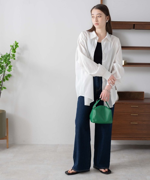 WEGO（ウィゴー）の「WEGO/【セットアップ対応】ロゴ刺繍ボリュームスリーブシャツ（シャツ/ブラウス・レディース・ブルー系その他4/ホワイト/その他1/サックスブルー・FREE）」の17枚目の写真