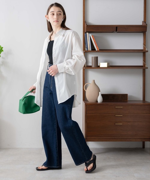 WEGO（ウィゴー）の「WEGO/【セットアップ対応】ロゴ刺繍ボリュームスリーブシャツ（シャツ/ブラウス・レディース・ブルー系その他4/ホワイト/その他1/サックスブルー・FREE）」の5枚目の写真