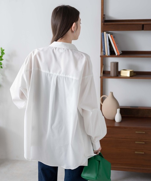 WEGO（ウィゴー）の「WEGO/【セットアップ対応】ロゴ刺繍ボリュームスリーブシャツ（シャツ/ブラウス・レディース・ブルー系その他4/ホワイト/その他1/サックスブルー・FREE）」の16枚目の写真