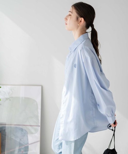 WEGO（ウィゴー）の「WEGO/【セットアップ対応】ロゴ刺繍ボリュームスリーブシャツ（シャツ/ブラウス・レディース・ブルー系その他4/ホワイト/その他1/サックスブルー・FREE）」の21枚目の写真