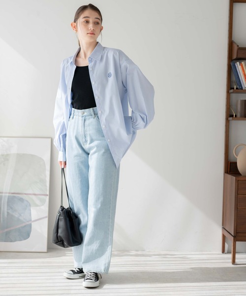 WEGO（ウィゴー）の「WEGO/【セットアップ対応】ロゴ刺繍ボリュームスリーブシャツ（シャツ/ブラウス・レディース・ブルー系その他4/ホワイト/その他1/サックスブルー・FREE）」の22枚目の写真