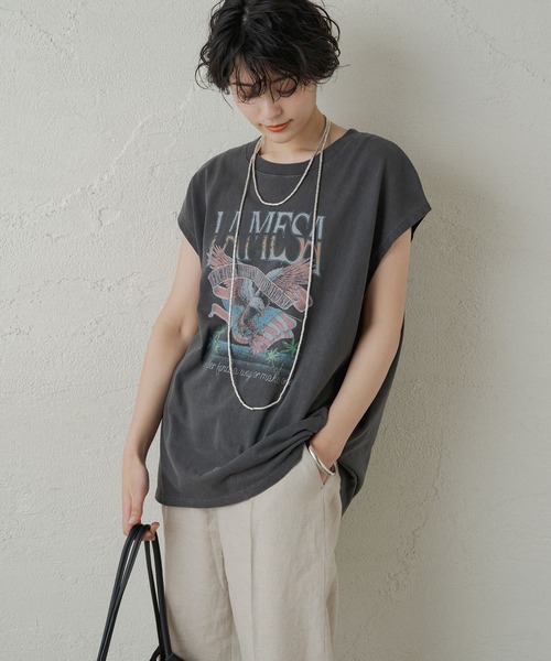 LOUNGEDRESS（ラウンジドレス）の「別注【GOODROCKSPEED/グッドロックスピード】 フレンチロックT（Tシャツ/カットソー・レディース・ブラック/オフホワイト・FREE）」の15枚目の写真