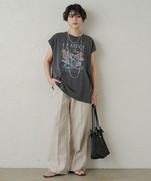 LOUNGEDRESS（ラウンジドレス）の「別注【GOODROCKSPEED/グッドロックスピード】 フレンチロックT（Tシャツ/カットソー・レディース・ブラック/オフホワイト・FREE）」の8枚目の写真