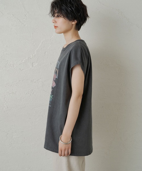 LOUNGEDRESS（ラウンジドレス）の「別注【GOODROCKSPEED/グッドロックスピード】 フレンチロックT（Tシャツ/カットソー・レディース・ブラック/オフホワイト・FREE）」の3枚目の写真