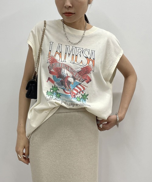 LOUNGEDRESS（ラウンジドレス）の「別注【GOODROCKSPEED/グッドロックスピード】 フレンチロックT（Tシャツ/カットソー・レディース・ブラック/オフホワイト・FREE）」の17枚目の写真