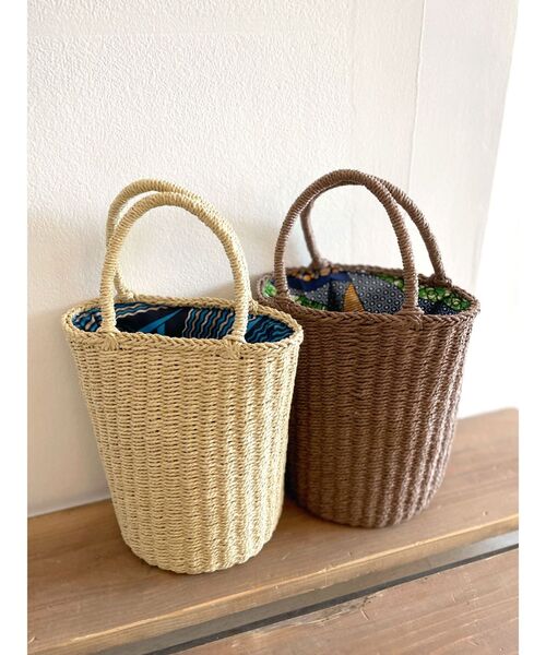 Ungrid（アングリッド）の「ペーパー編みサークルバッグ（かごバッグ・レディース・ベージュ/ブラウン・FREE）」の8枚目の写真