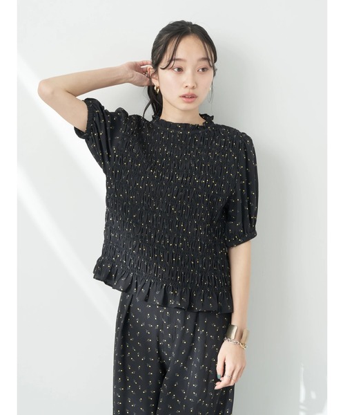 earth music&ecology(アースミュージックアンドエコロジー)の「花柄パフスリシャーリングブラウス(シャツ/ブラウス・レディース・ブラック/ネイビー・FREE)」の17枚目の写真