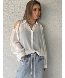 ショルダースリットシアーシャツ