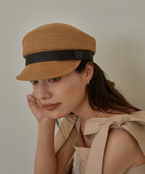 ACYM（アシーム）の「Paper tape ribbon キャスケット（キャスケット・レディース・ブラウン/ベージュ・FREE）」の16枚目の写真