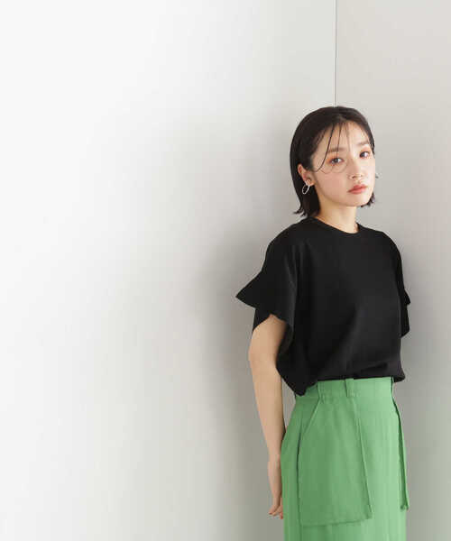 NATURAL BEAUTY BASIC（ナチュラルビューティーベーシック）の「◇フレアスリーブニット（ニット/セーター・レディース・ブラック/ホワイト系その他/ダークオレンジ・FREE）」の13枚目の写真