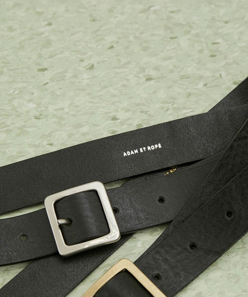 ADAM ET ROPE'（アダムエロペ）の「【サステナブル】スクエアバックルワイドベルト（ベルト・レディース・ブラック/ブラック系その他・FREE）」の2枚目の写真