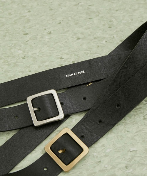 ADAM ET ROPE'（アダムエロペ）の「【サステナブル】スクエアバックルワイドベルト（ベルト・レディース・ブラック/ブラック系その他・FREE）」の12枚目の写真