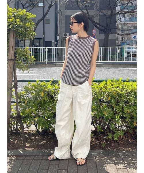 Ungrid（アングリッド）の「【WEB限定】テレコボーダーボックスタンクトップ（タンクトップ・レディース・ブラウン/グリーン/イエロー/オレンジ・FREE）」の10枚目の写真