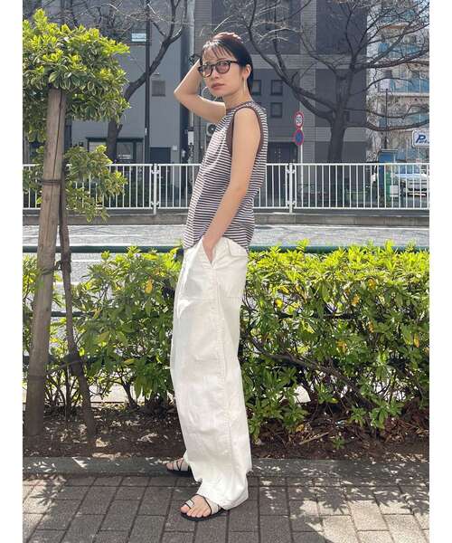 Ungrid（アングリッド）の「【WEB限定】テレコボーダーボックスタンクトップ（タンクトップ・レディース・ブラウン/グリーン/イエロー/オレンジ・FREE）」の11枚目の写真