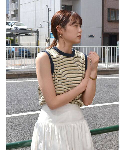 Ungrid（アングリッド）の「【WEB限定】テレコボーダーボックスタンクトップ（タンクトップ・レディース・ブラウン/グリーン/イエロー/オレンジ・FREE）」の15枚目の写真